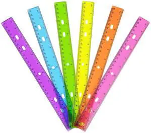 6 Pack Color Transparent Ruler Plastic Rulers 12 Inch 6 Pack Color Transparent Ruler Plastic Rulers 12 Inch