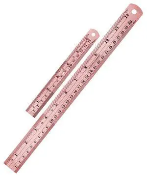 Metal Straight Edge Ruler, 2 Pack, 6" and 12", Rose Gold Metal Straight Edge Ruler, 2 Pack, 6" and 12", Rose Gold