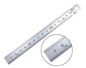 150 mm Rigid (15 mm x 0.5 mm) Zero Glare Satin Chrome Stainless Steel Machinist Engineer Ruler/Rule with Graduations in mm and .5mm Model 13005 150 mm Rigid (15 mm x 0.5 mm) Zero Glare Satin Chrome Stainless Steel Machinist Engineer Ruler/Rule with Graduations in mm and .5mm Model 13005