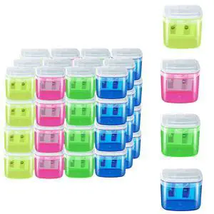 48 Pcs Manual Pencil Sharpeners with Lid, for School,Office and Home 48 Pcs Manual Pencil Sharpeners with Lid, for School,Office and Home