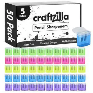 Pencil Sharpener 50 Pack, Manual Dual-Hole Sharpeners Bulk Pencil Sharpener 50 Pack, Manual Dual-Hole Sharpeners Bulk