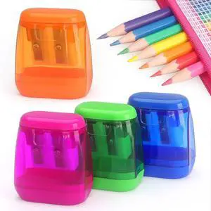 4 Pack Pencil Sharpener Manual, Double Holes, Assorted Color 4 Pack Pencil Sharpener Manual, Double Holes, Assorted Color