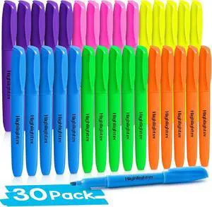 30 Count Highlighters Assorted Colors, No Bleed Highlighter Markers for Teacher Students, Classroom Must Have, School Supplies for Adult Kids 30 Count Highlighters Assorted Colors, No Bleed Highlighter Markers for Teacher Students, Classroom Must Have, School Supplies for Adult Kids