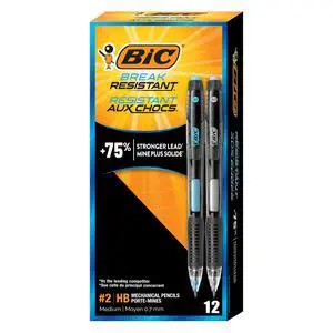 Break Resistant Mechanical Pencils, No. 2 Medium Point, 12-Count Break Resistant Mechanical Pencils, No. 2 Medium Point, 12-Count