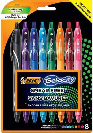 Gelocity Quick Dry Gel Pens, 0.7mm, Assorted Colors, Pack of 8 Gelocity Quick Dry Gel Pens, 0.7mm, Assorted Colors, Pack of 8