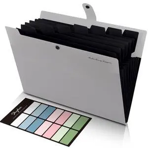 Accordion File Organizer, 8 Pockets Expanding File Folders, Portable Document Paper Organizer, Home College School Office Supplies, Letter Size Gray Accordion File Organizer, 8 Pockets Expanding File Folders, Portable Document Paper Organizer, Home College School Office Supplies, Letter Size Gray