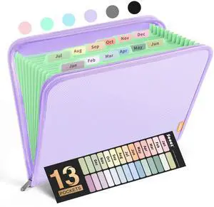 13 Pocket Accordion File Organizer, Zipper Expanding File Folder A4 13 Pocket Accordion File Organizer, Zipper Expanding File Folder A4
