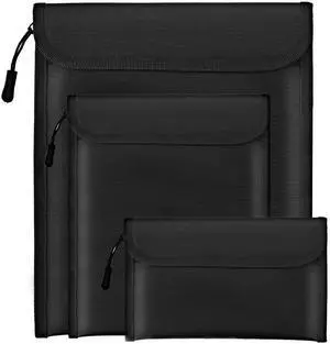 Fireproof Waterproof Document Bag 3-Pack Black 2000 Money Bag for Cash Passports ID Cards Social Security Card Protector Waterproof Zipper Pouch Fire Proof Bank Bag Document Holder Fireproof Waterproof Document Bag 3-Pack Black 2000 Money Bag for Cash Passports ID Cards Social Security Card Protector Waterproof Zipper Pouch Fire Proof Bank Bag Document Holder