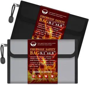 Small Money Bag (8.1 × 4.8)Zippered Fireproof Waterproof Document Bag Safe Fireproof Document BoxSmall Fireproof Money for Cash, Currency, Keys, and Passports (2-Pack) Small Money Bag (8.1 × 4.8)Zippered Fireproof Waterproof Document Bag Safe Fireproof Document BoxSmall Fireproof Money for Cash, Currency, Keys, and Passports (2-Pack)