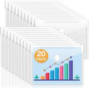 20 Pack Plastic Envelopes File Folders, Rainforced Clear Folder Important Document Organizer, A4 Letter Size Bill Receipt Paper Holder Organizer Folder with Closure for School Office 20 Pack Plastic Envelopes File Folders, Rainforced Clear Folder Important Document Organizer, A4 Letter Size Bill Receipt Paper Holder Organizer Folder with Closure for School Office