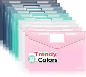 10 Packs Plastic Envelopes, Plastic File Folders, Clear Folders 10 Packs Plastic Envelopes, Plastic File Folders, Clear Folders