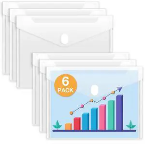 6 Pack Plastic Envelopes File Folders, Rainforced Clear Folder Important Document Organizer, A4 Letter Size Bill Receipt Paper Holder Organizer Folder with Closure for School Office 6 Pack Plastic Envelopes File Folders, Rainforced Clear Folder Important Document Organizer, A4 Letter Size Bill Receipt Paper Holder Organizer Folder with Closure for School Office