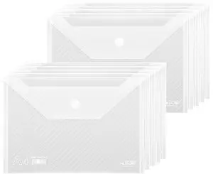 10 Pack, Plastic Envelopes Transparent Waterproof Reusable File Folders for A4 Letter Sized Documents, Receipts, Photos & Office/School Use (10) 10 Pack, Plastic Envelopes Transparent Waterproof Reusable File Folders for A4 Letter Sized Documents, Receipts, Photos & Office/School Use (10)