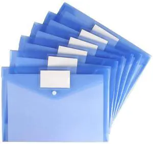 6 Pack Clear Document Folders Plastic Envelopes, A4 Size, Blue 6 Pack Clear Document Folders Plastic Envelopes, A4 Size, Blue