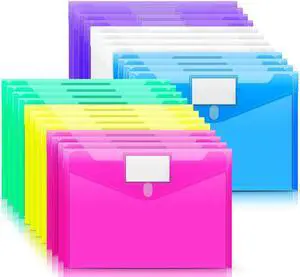 24 Pack File Folders, Clear Poly Envelopes Plastic Folders A4 Pouch 24 Pack File Folders, Clear Poly Envelopes Plastic Folders A4 Pouch