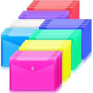 32 Pack Plastic Envelopes File Folders, Plastic Folders with Safe Closure, Colored Folder for Documents Organizer Letter/A4 Size, Clear Filing Folder for Office School Supplies Storage, 8 Colors 32 Pack Plastic Envelopes File Folders, Plastic Folders with Safe Closure, Colored Folder for Documents Organizer Letter/A4 Size, Clear Filing Folder for Office School Supplies Storage, 8 Colors