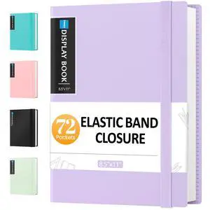 72 Pocket Binder with Plastic Sleeves, Portfolio Display Book, 8.5x11 72 Pocket Binder with Plastic Sleeves, Portfolio Display Book, 8.5x11