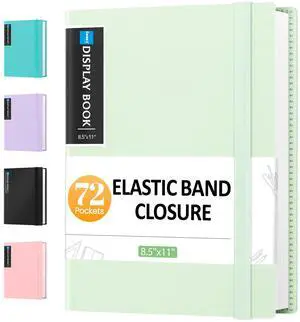 72 Pocket Binder with Plastic Sleeves, Portfolio Display Book, 8.5x11 72 Pocket Binder with Plastic Sleeves, Portfolio Display Book, 8.5x11