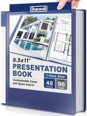 Presentation Binder 48-Pocket, Displays 96 Pages, 8.5x11 Portfolio Binder with Plastic Sleeves, Storage and Organizer for Documents, Photos, Kids Artwork, Projects, Recipes (Blue) Presentation Binder 48-Pocket, Displays 96 Pages, 8.5x11 Portfolio Binder with Plastic Sleeves, Storage and Organizer for Documents, Photos, Kids Artwork, Projects, Recipes (Blue)