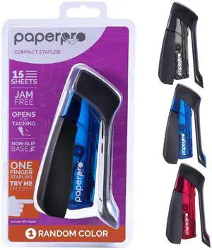 Compact Classic Desktop Stapler, 15 Sheet Capacity, No Effort, Includes 105 Staples, One Finger, 80% Easier Stapling, Assorted (Colors May Vary) Compact Classic Desktop Stapler, 15 Sheet Capacity, No Effort, Includes 105 Staples, One Finger, 80% Easier Stapling, Assorted (Colors May Vary)