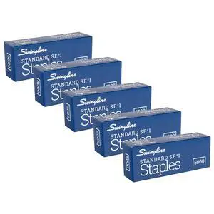 Staples, 5 Pack, Standard Staples for Desktop Staplers, 1/4" Length, 210/Strip, 5000/Box (35101) Staples, 5 Pack, Standard Staples for Desktop Staplers, 1/4" Length, 210/Strip, 5000/Box (35101)