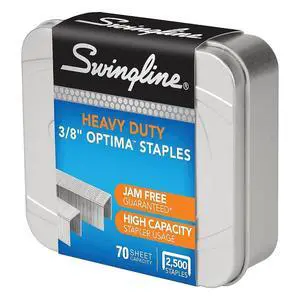 Staples, Premium High Capacity for Desktop Staplers, 3/8" Length, 125/Strip, 2500/Box, Jam Free, Optima (35550) Staples, Premium High Capacity for Desktop Staplers, 3/8" Length, 125/Strip, 2500/Box, Jam Free, Optima (35550)