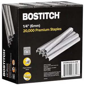 B8 Staples 1/4 Inch PowerCrown Staples - Pack of 20,000 B8 Staples 1/4 Inch PowerCrown Staples - Pack of 20,000