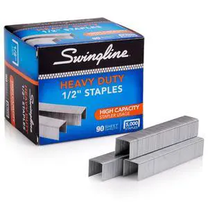Staples, Heavy Duty for Desktop Staplers, 1/2" Length, 100/Strip, 5000/Box (79392) Staples, Heavy Duty for Desktop Staplers, 1/2" Length, 100/Strip, 5000/Box (79392)