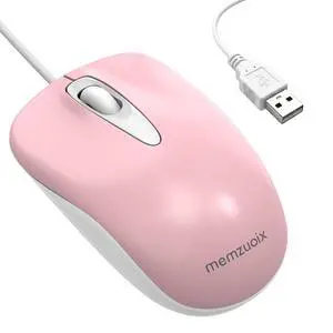 Wired Mouse, 1200 DPI Optical Computer Mouse, Ergonomic Ambidextrous Mouse for Laptop PC Desktop, Plug and Play-Soft Pink Wired Mouse, 1200 DPI Optical Computer Mouse, Ergonomic Ambidextrous Mouse for Laptop PC Desktop, Plug and Play-Soft Pink