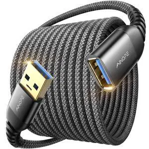 USB Extension Cable 10FT USB 3.0 Extender Male to Female Cord Black USB Extension Cable 10FT USB 3.0 Extender Male to Female Cord Black