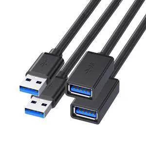 USB 3.0 Extension Cable, 5Ft USB-A Male to Female Cord 2-Pack USB 3.0 Extension Cable, 5Ft USB-A Male to Female Cord 2-Pack