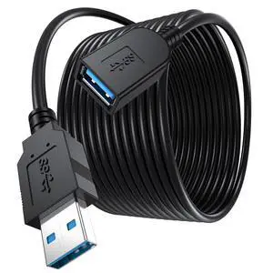 USB Extension Cable 20 ft, Extra Long USB 3.0 Extender Cord 5Gbps Data Transfer, Type A Male to USB-A Female Extension Active Cable Compatible with Keyboard Mouse Security Camera Printer Flash Drive USB Extension Cable 20 ft, Extra Long USB 3.0 Extender Cord 5Gbps Data Transfer, Type A Male to USB-A Female Extension Active Cable Compatible with Keyboard Mouse Security Camera Printer Flash Drive