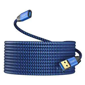 [2-Pack USB 3.0 Extension Cable 3FT, Type A Male to Female Extender Cord, 5Gbps High Speed Data with 24/28 AWG Copper, Blue-Black Braided Sync Wire for PC, TV, Flash Drive, Keyboard, Mouse [2-Pack USB 3.0 Extension Cable 3FT, Type A Male to Female Extender Cord, 5Gbps High Speed Data with 24/28 AWG Copper, Blue-Black Braided Sync Wire for PC, TV, Flash Drive, Keyboard, Mouse