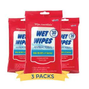 Essentials Hand Sanitizer Wipes for Adults & Kids - 90 Count, 3 Packs Essentials Hand Sanitizer Wipes for Adults & Kids - 90 Count, 3 Packs