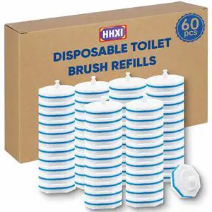 60Ct Disposable Toilet Brush Refills, Toilet Bowl Cleaner Refills, Bathroom Cleaning, Disposable Prefilled Cleaning Scrubbers, Compatible with Most Toilet Brushes 60Ct Disposable Toilet Brush Refills, Toilet Bowl Cleaner Refills, Bathroom Cleaning, Disposable Prefilled Cleaning Scrubbers, Compatible with Most Toilet Brushes