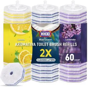 60Ct Aromative Toilet Brush Refills, Toilet Bowl Cleaner Refills, 3 Scents 60Ct Aromative Toilet Brush Refills, Toilet Bowl Cleaner Refills, 3 Scents