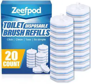 20 Pack Toilet Brush Refills, Disposable Toilet Cleaning Pads 20 Pack Toilet Brush Refills, Disposable Toilet Cleaning Pads