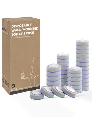 Disposable Toilet Cleaning System - Toilet Brush Kit with 36 High-Performance Refills, Wall Mounted Toilet Brush and Holder for Deep Cleaning Bathroom (36 Refills) Disposable Toilet Cleaning System - Toilet Brush Kit with 36 High-Performance Refills, Wall Mounted Toilet Brush and Holder for Deep Cleaning Bathroom (36 Refills)