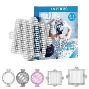 25 Pack,Disposable Shower Drain Hair Catcher Mesh Stickers,Disposable Hair Drain Catcher6.1inch Square 25 Pack,Disposable Shower Drain Hair Catcher Mesh Stickers,Disposable Hair Drain Catcher6.1inch Square