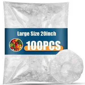100 Pack 50CM Extra Large Bowl Covers for Bread Proofing, Elastic Food Storage Covers for Large Platters, Plastic Bowl Covers with Elastic for Sourdough Baking, Fits Watermelons, Clear 100 Pack 50CM Extra Large Bowl Covers for Bread Proofing, Elastic Food Storage Covers for Large Platters, Plastic Bowl Covers with Elastic for Sourdough Baking, Fits Watermelons, Clear