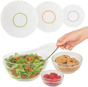 Plastic Bowl Covers, Elastic Reusable Food Covers for Bread Proofing, Storage & Outdoor Use 50 Pack, Stretch Fit, 3 Sizes Plastic Bowl Covers, Elastic Reusable Food Covers for Bread Proofing, Storage & Outdoor Use 50 Pack, Stretch Fit, 3 Sizes