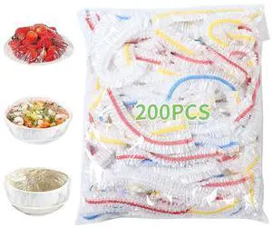 Plastic Bowl Covers, 200 PCS PE Food Grade Food Covers, Elastic Bowl Covers for Bread Proofing, Reusable Plate Dish Cover, Stretchable Fresh Keeping Bags for Food Storage Plastic Bowl Covers, 200 PCS PE Food Grade Food Covers, Elastic Bowl Covers for Bread Proofing, Reusable Plate Dish Cover, Stretchable Fresh Keeping Bags for Food Storage