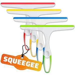 4Pcs 9.5 Hand Squeegee for Shower Glass - Durable Plastic Grip, Random Colors, Flexible Silicone Blade, Easy Hanging Hook, Lightweight Ergonomic Shower Squeegee for Glass Doors, Windows, and Tiles 4Pcs 9.5 Hand Squeegee for Shower Glass - Durable Plastic Grip, Random Colors, Flexible Silicone Blade, Easy Hanging Hook, Lightweight Ergonomic Shower Squeegee for Glass Doors, Windows, and Tiles