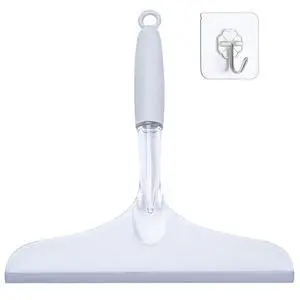 Shower Squeegee for Bathroom Glass Doors and Mirror, 10'' Rubber Window Cleaner Tool, Clear Plastic Water Wiper for Car Windshield Cleaning Shower Squeegee for Bathroom Glass Doors and Mirror, 10'' Rubber Window Cleaner Tool, Clear Plastic Water Wiper for Car Windshield Cleaning