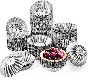 100 PCS Egg Tart Molds for Baking, 3" Mini Tart Pie Pan, Aluminum Brioche Mold, Reusable Ensaymada Molder Filipino, Brioche Tins Mould for Tart Shells, Cupcakes, Mini Cake, Pudding, Muffin 100 PCS Egg Tart Molds for Baking, 3" Mini Tart Pie Pan, Aluminum Brioche Mold, Reusable Ensaymada Molder Filipino, Brioche Tins Mould for Tart Shells, Cupcakes, Mini Cake, Pudding, Muffin