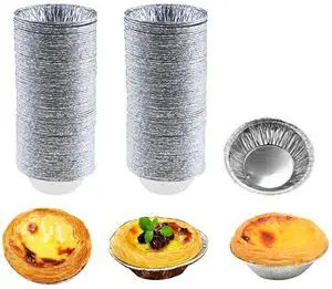 100 Pcs Aluminum Foil Mini Pans, Great for Baking Tarts, Quiche, Pudding, etc. 100 Pcs Aluminum Foil Mini Pans, Great for Baking Tarts, Quiche, Pudding, etc.