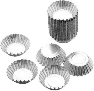 50 Pieces Aluminum Egg Tart Mold Small Tart Pie Tin Mini Cupcake Cake Muffin Cookie Mold Baking Cups 50 Pieces Aluminum Egg Tart Mold Small Tart Pie Tin Mini Cupcake Cake Muffin Cookie Mold Baking Cups