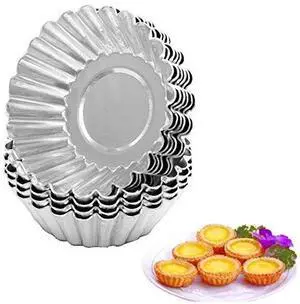 10 Pcs Stainless Steel Mini Tart/Pie Pans Reusable Tartlet Cupcake Baking Mold for Pies Baking Tool Non Stick 10 Pcs Stainless Steel Mini Tart/Pie Pans Reusable Tartlet Cupcake Baking Mold for Pies Baking Tool Non Stick