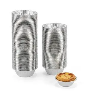 2.2" Mini Aluminum Foil Tart Pans (120 Pack), Small Baking Cups Disposable Foil Liners for Egg Tarts, Bitesize Mini Quiche, Flexible & Stackable 2.2" Mini Aluminum Foil Tart Pans (120 Pack), Small Baking Cups Disposable Foil Liners for Egg Tarts, Bitesize Mini Quiche, Flexible & Stackable