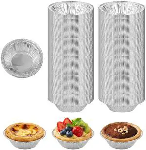 100 Pack Disposable Ramekins Egg Tart Baking Cups 2.8 Inch Mini Pie Tins Round Pie Tart Small Tin Foil Pans Aluminum Foil Mini Pans Tin Baking Cups for Cooking Baking-Supplies 100 Pack Disposable Ramekins Egg Tart Baking Cups 2.8 Inch Mini Pie Tins Round Pie Tart Small Tin Foil Pans Aluminum Foil Mini Pans Tin Baking Cups for Cooking Baking-Supplies